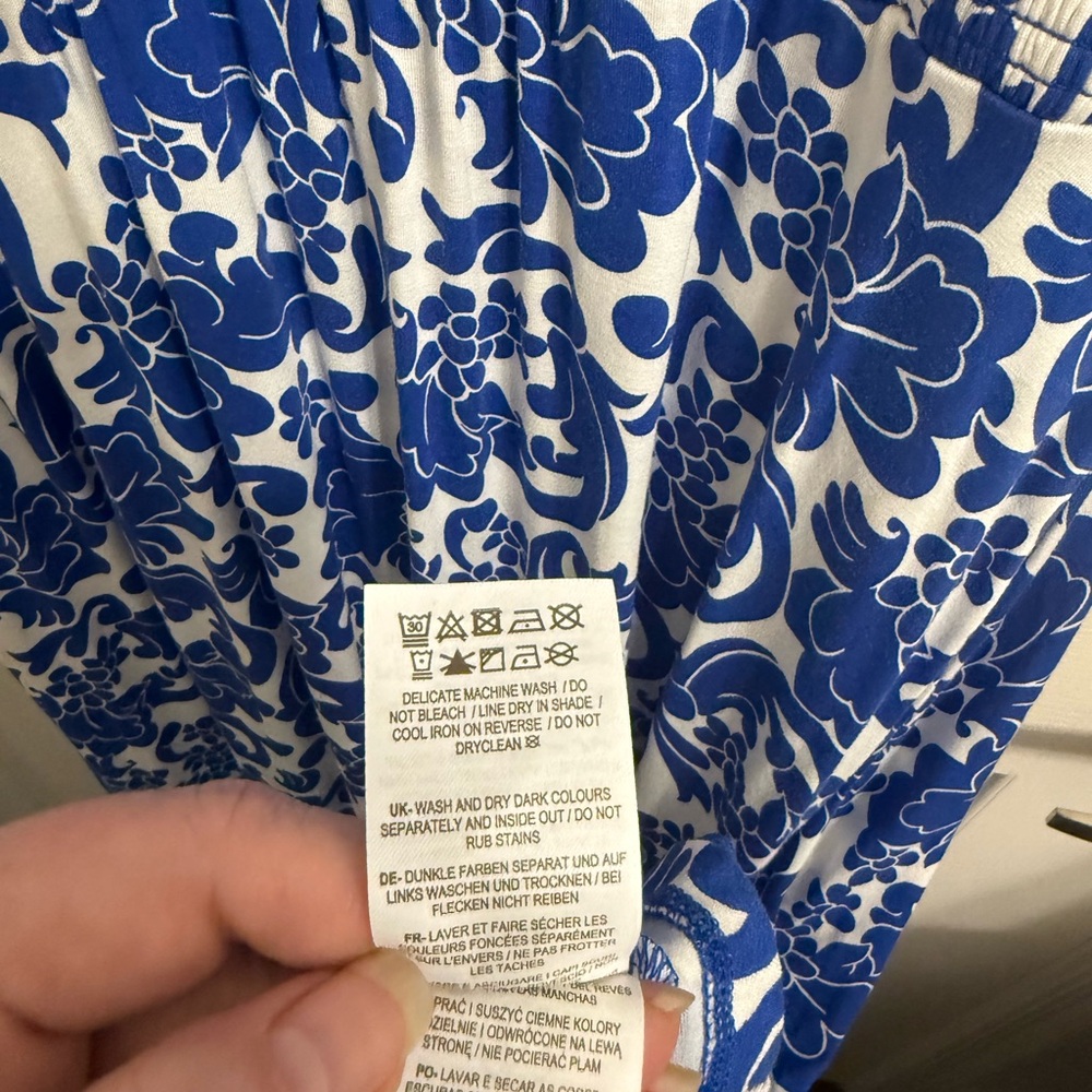 Boden Blue and White Floral Midi Knit Dress - Picture 8 of 9